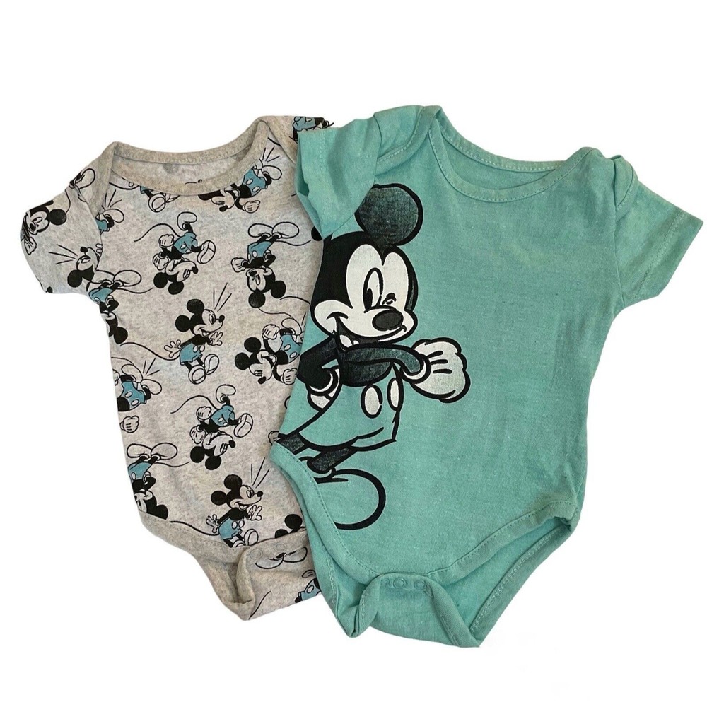 Mickey Collage Disney Themed One Piece, Pair,‎ 3-6 & 6-9 Mo, NWOT
